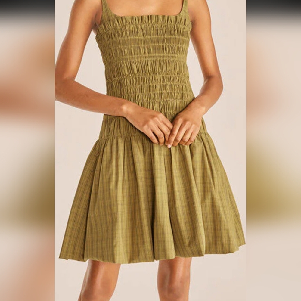 Rebecca Taylor Strapless Olive Dress